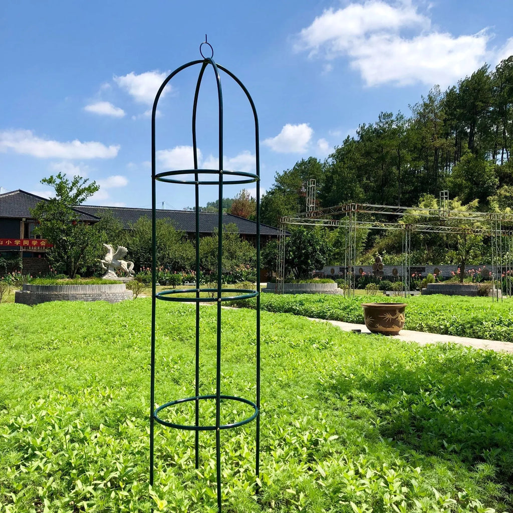 Dark green wrought iron plant climbing lattice stand for indoor floor use