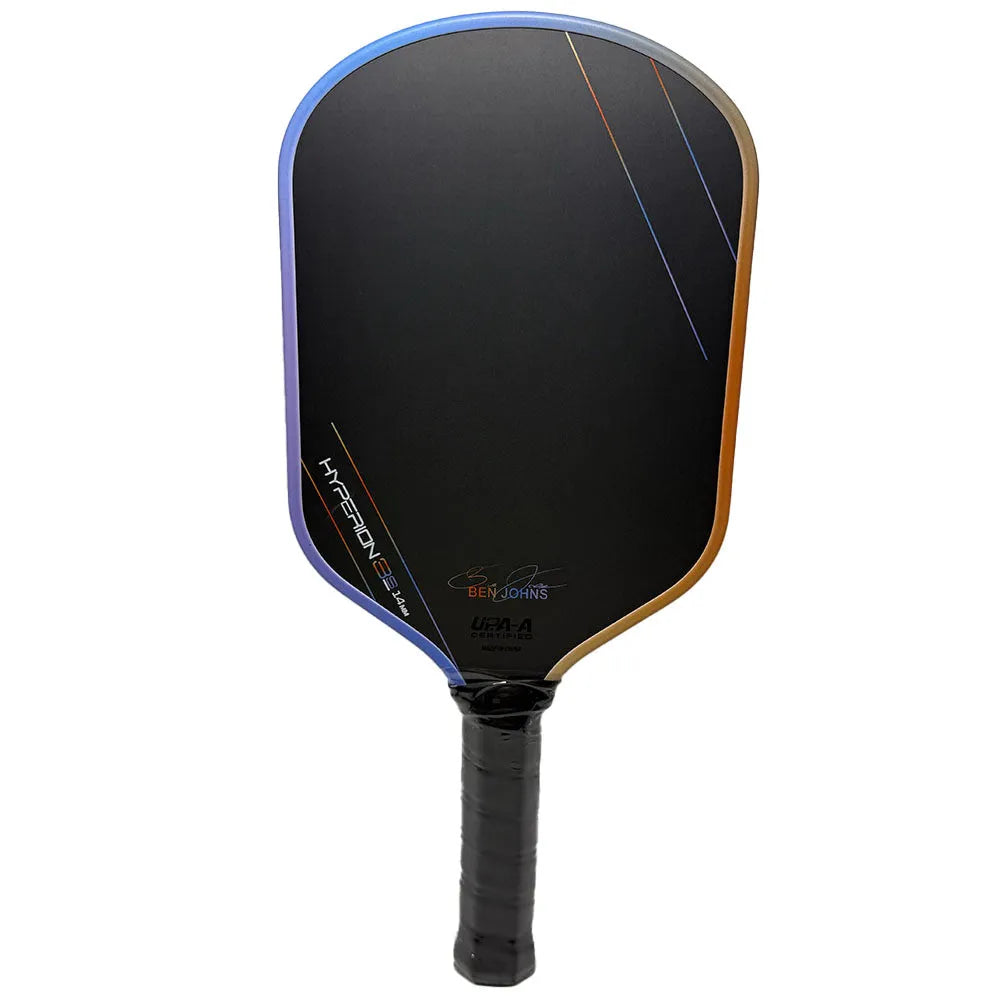 Aurora Multicolor Hyperion 3s pickleball racket with carbon fibre frame and Teflon cloth pattern matte finish