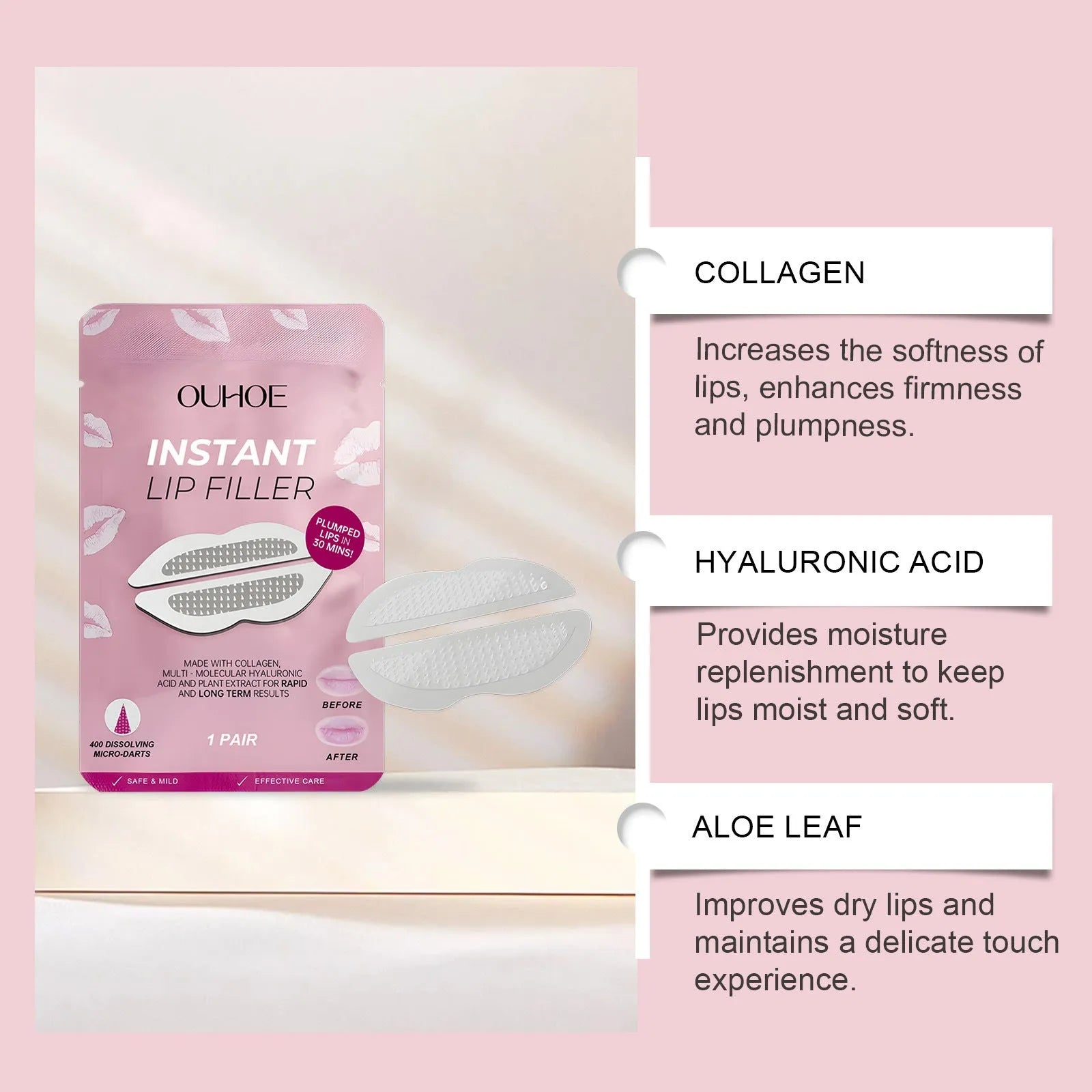 Silicone lip nursing adhesive bandage for moisturising lip care measuring 8cm by 12cm