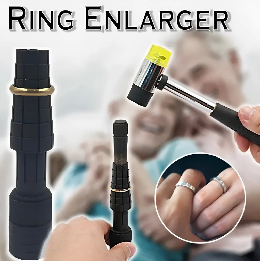 Professional plastic ring expansion tool for jewellery size adjustment with silver or black finish