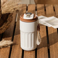 450ml smart digital thermal bottle with temperature display and handle in stainless steel