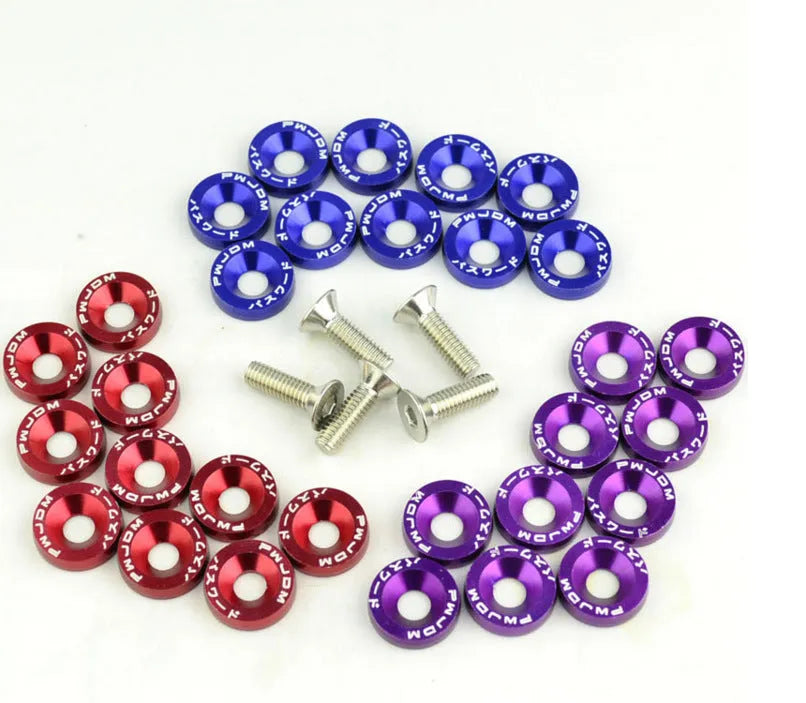 Car modification gasket screw and washer kit with 10 pieces in multiple colour options