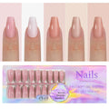 Removable nude nail stickers with seamless armour design displayed in various colour options
