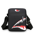 Men's small casual crossbody bag with animal pattern design in Oxford cloth construction