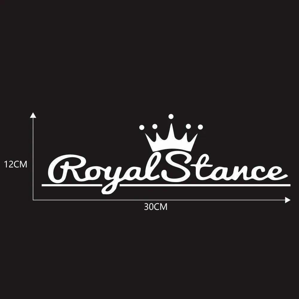 Reflective crown car sticker on vehicle measuring 30cm by 12cm with PET vinyl construction