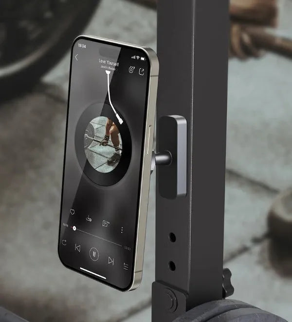 Magnetic suction mobile phone holder with silicone bracket for car and gym use