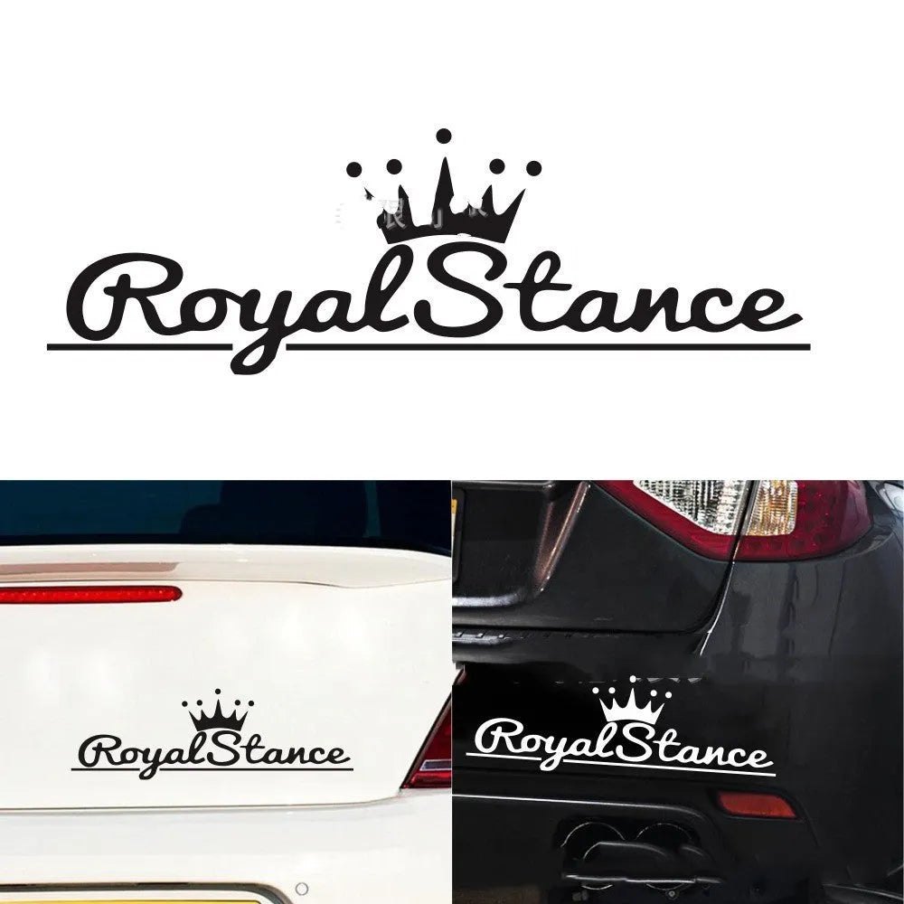 Reflective crown car sticker on vehicle measuring 30cm by 12cm with PET vinyl construction