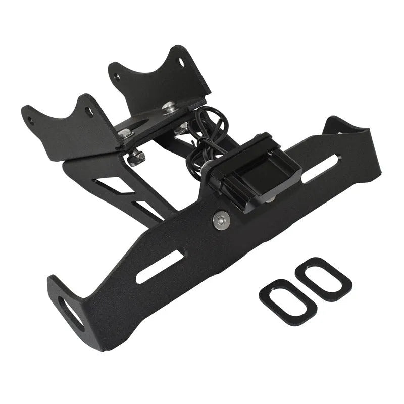 Black aluminium alloy rear licence plate frame and holder for Honda motorcycles
