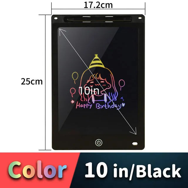 LCD writing tablet for children with plastic stylus, available in multiple screen sizes and colours