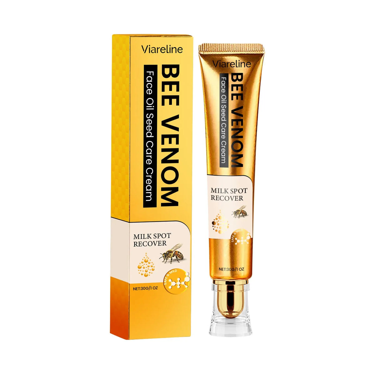 30g jar of facial neck hydrating cream with bee venom and jojoba oil ingredients