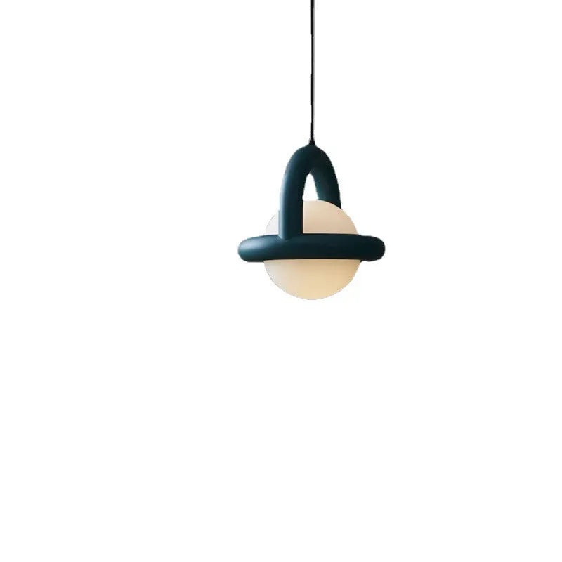 Adjustable hanging line lamp with metal shade in choice of colours, suspended over bedside table with adjustable height for bedroom lighting