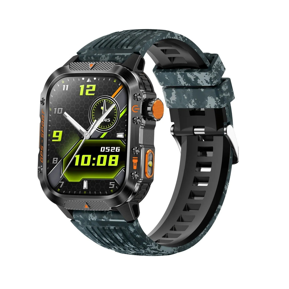 GPS BeiDou Bluetooth calling sports watch with TFT touch screen, heart rate monitor, and three-proof waterproof design