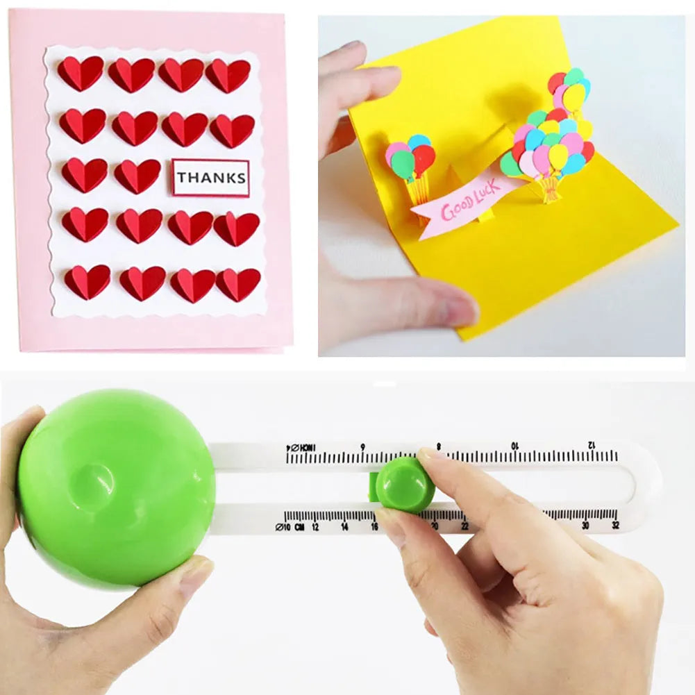 Orange or green plastic round paper cutter on a colour box, capable of cutting A3 paper.