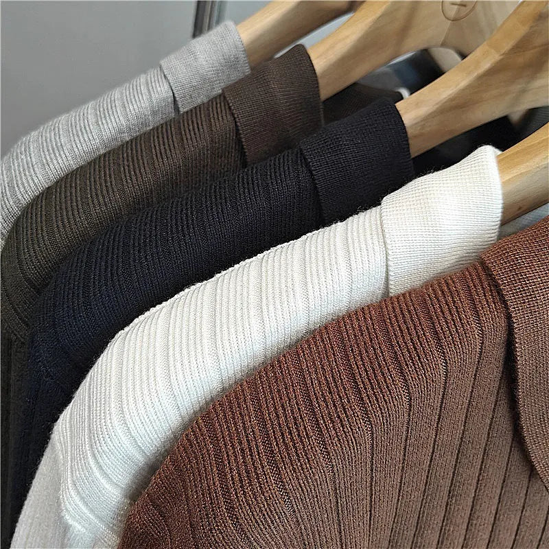 Loose elastic knitted sweater in modal and rabbit fur, long sleeves, autumn leisure wear for adult males