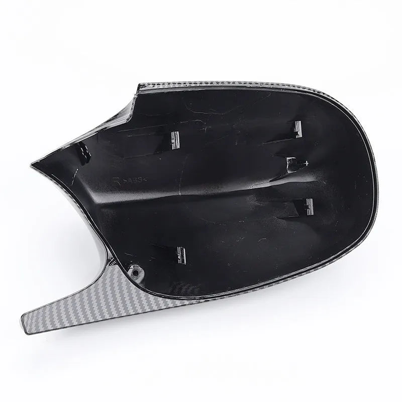 Horn rearview mirror shell for BMW 3 Series E90 in black and carbon pattern finishes