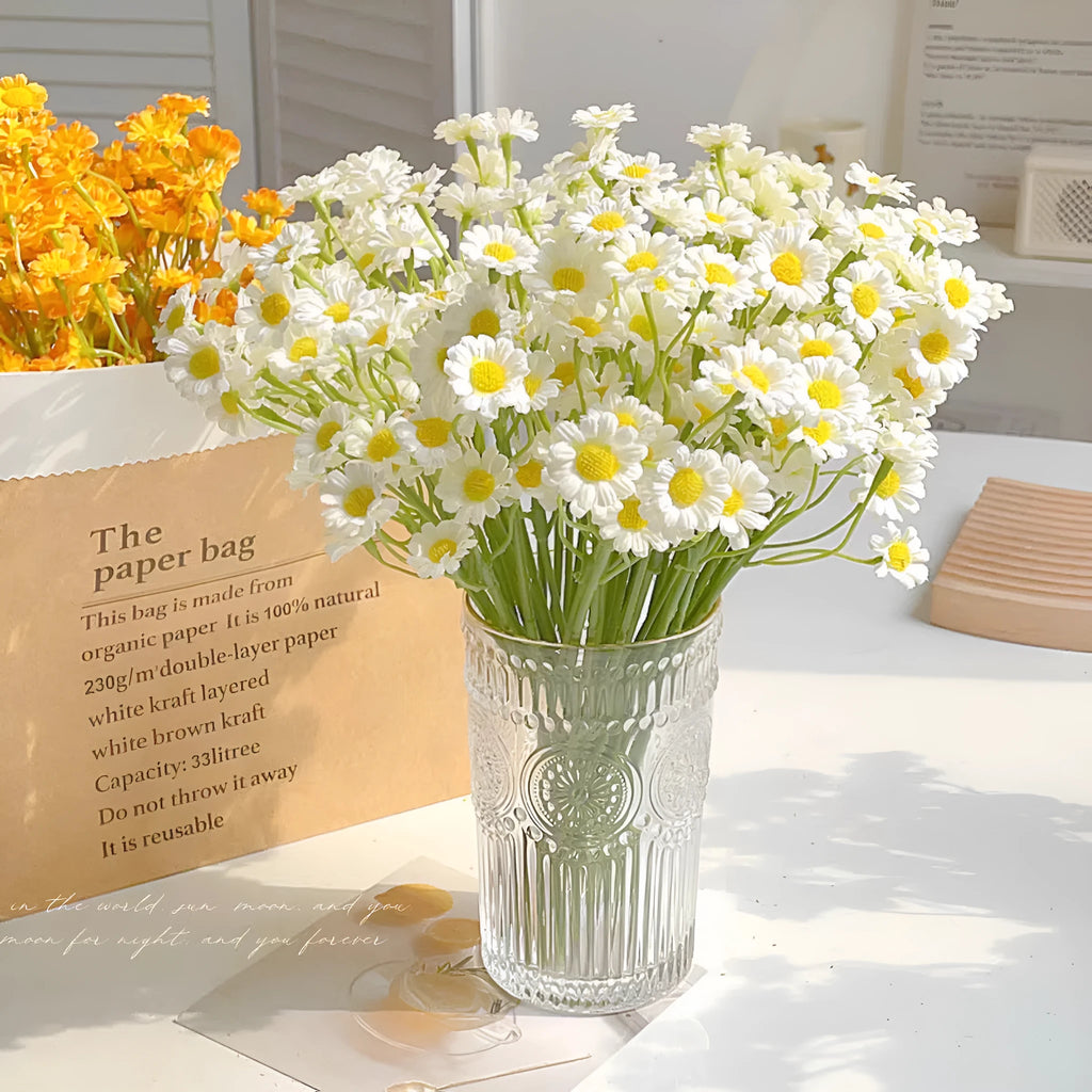 Beige silk chrysanthemum artificial flower bouquet arrangement for wedding and photography use