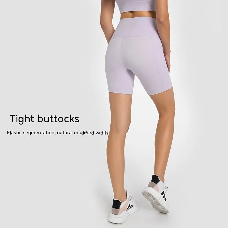 Women's black sports shorts with super stretch fabric for running and fitness activities