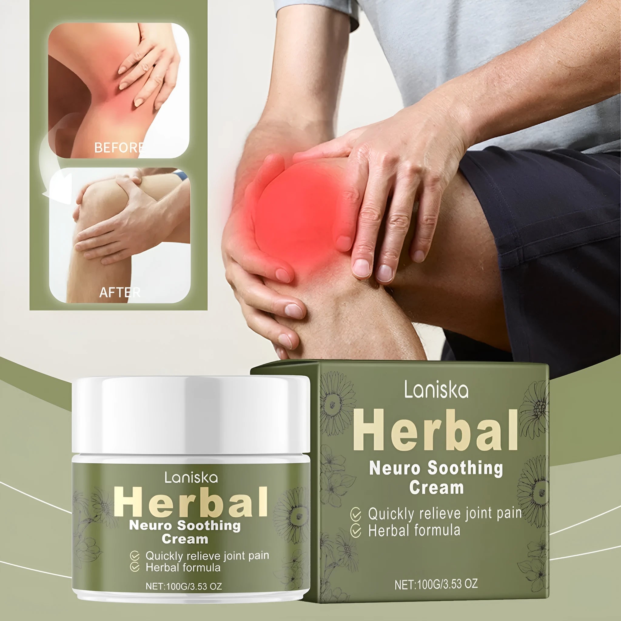 100g jar of external body care cream with Arnica, pepper and mugwort extracts