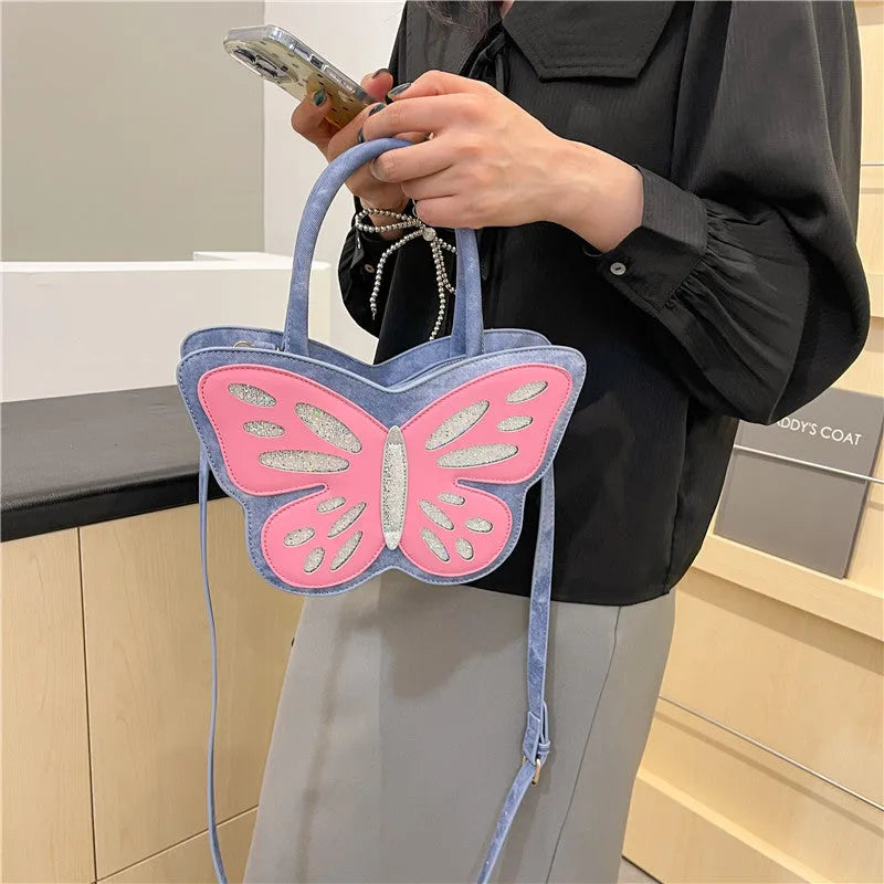 Square crossbody bag in PU material with contrast colour detailing, dimensions 27cm by 14cm