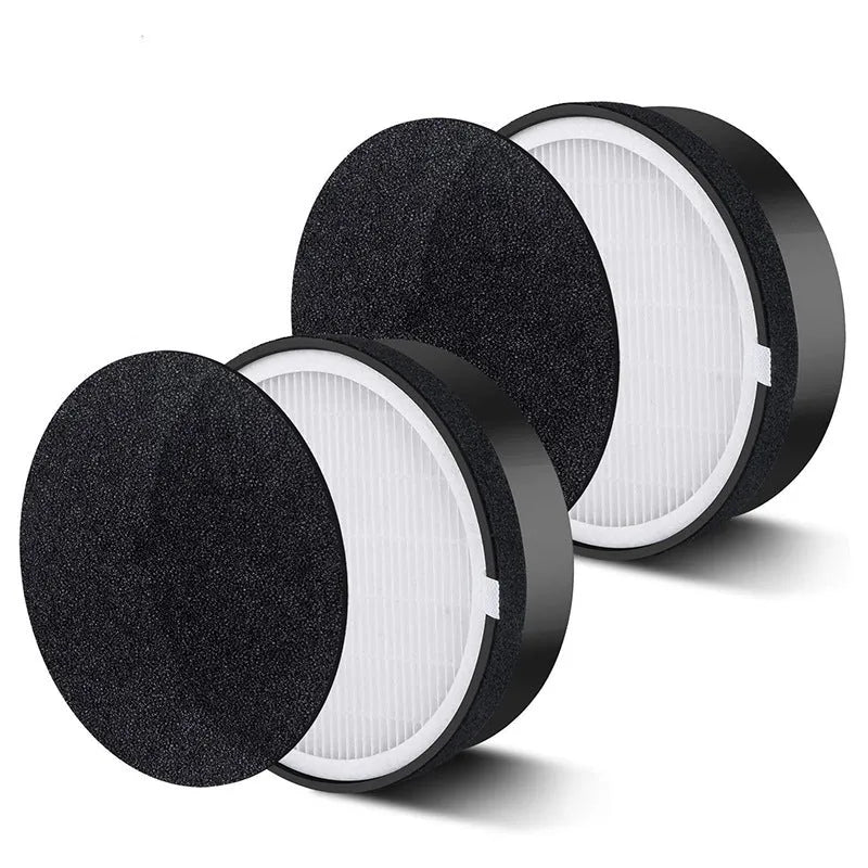 Levoit LV-H132 replacement air purifier filter set with filter screen and cotton, dimensions 19cm by 19cm by 6.3cm