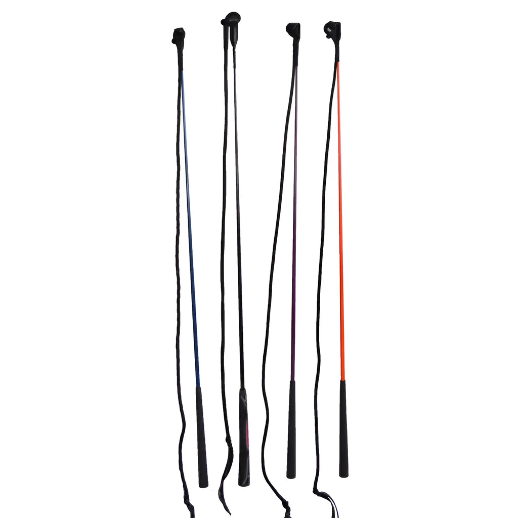 Nylon training whip with fibreglass core for equestrian riding schools and horse training