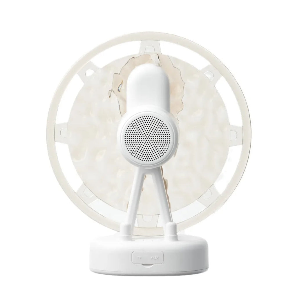 White Ferris wheel water ripple Bluetooth speaker with colourful atmospheric lighting effects