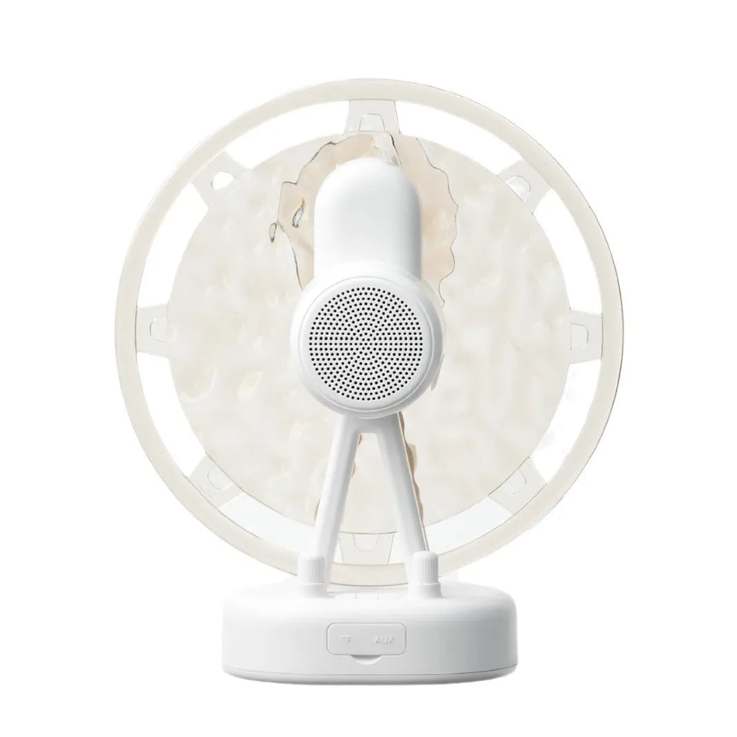 White Ferris wheel water ripple Bluetooth speaker with colourful atmospheric lighting effects