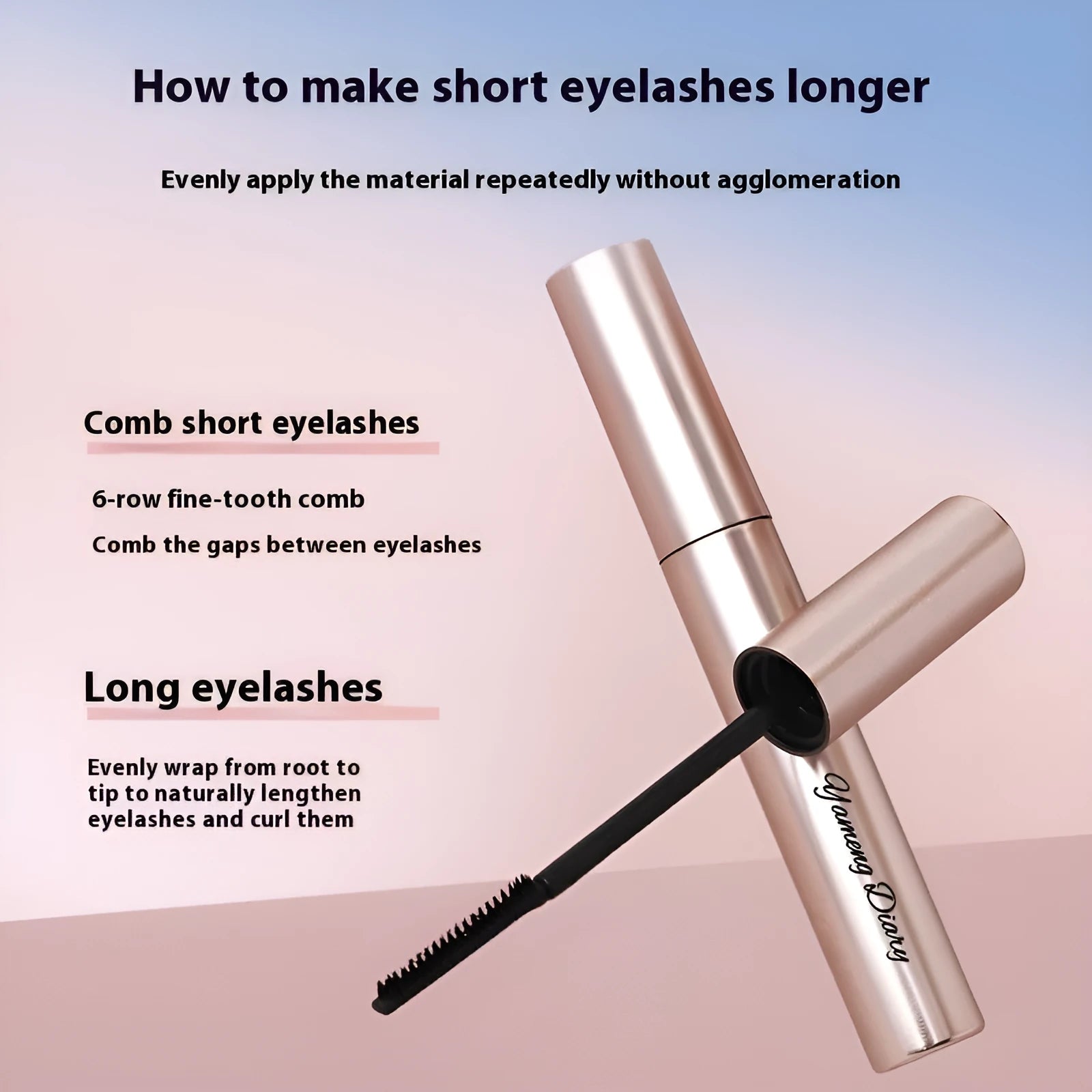 Mascara Long Curling Long-lasting Setting tube in black and brown shades for long-lasting curl