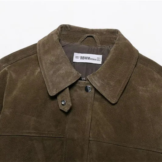 Women's PU jacket coat in medium thickness with Japanese Korean casual style, regular fit, sizes XS to L