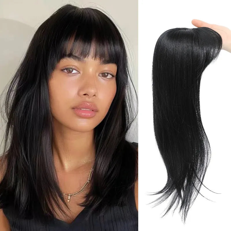 Synthetic hair clip extension wig with inner buckle attachment in multiple colour styles
