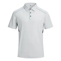 Short-sleeve work shirt in lightweight ice-feel fabric shown in silver-white-grey colour