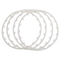 Set of four coloured nylon wheel hub protection rings for alloy wheels