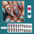 Retro colour feather armour nail art stickers with cartoon floral butterfly designs