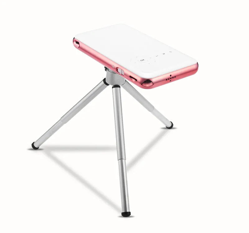 M6S white and rose gold miniature portable smart DLP Android projector with 32GB memory and 4200mAh battery