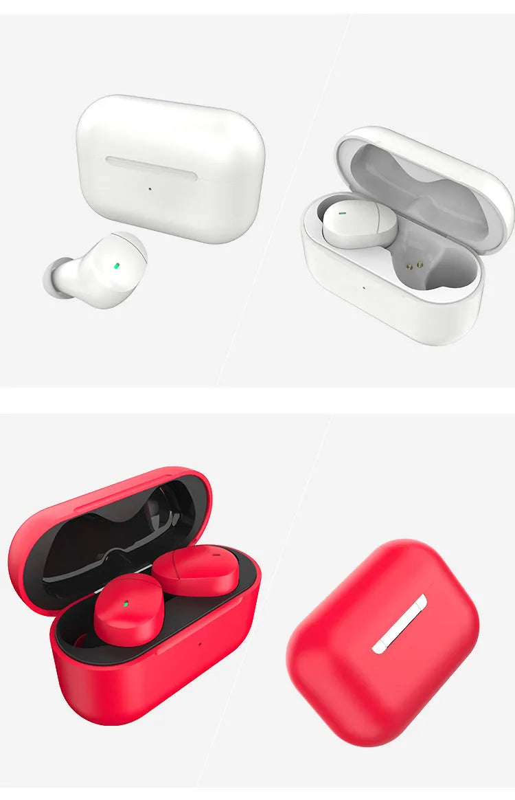 Flame red Qualcomm Bluetooth 5.2 wireless earbuds with APTX support and bilateral stereo design