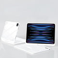 Transparent wireless Bluetooth keyboard case for iPad Pro and iPad Air models.