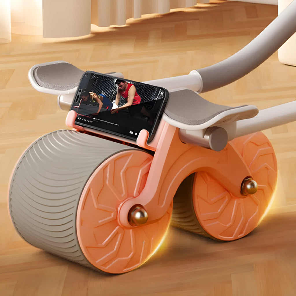 Automatic rebound abdominal exercise wheel with lock edge yoga mat for core workouts