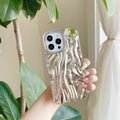 Soft TPU iPhone case with 3D pleated electroplated pattern in multiple colour options