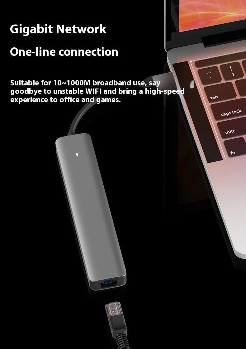LQT-LH07 7-in-1 card reader PD computer hub with multiple ports including SD, microSD, USB 3.0, and USB-C
