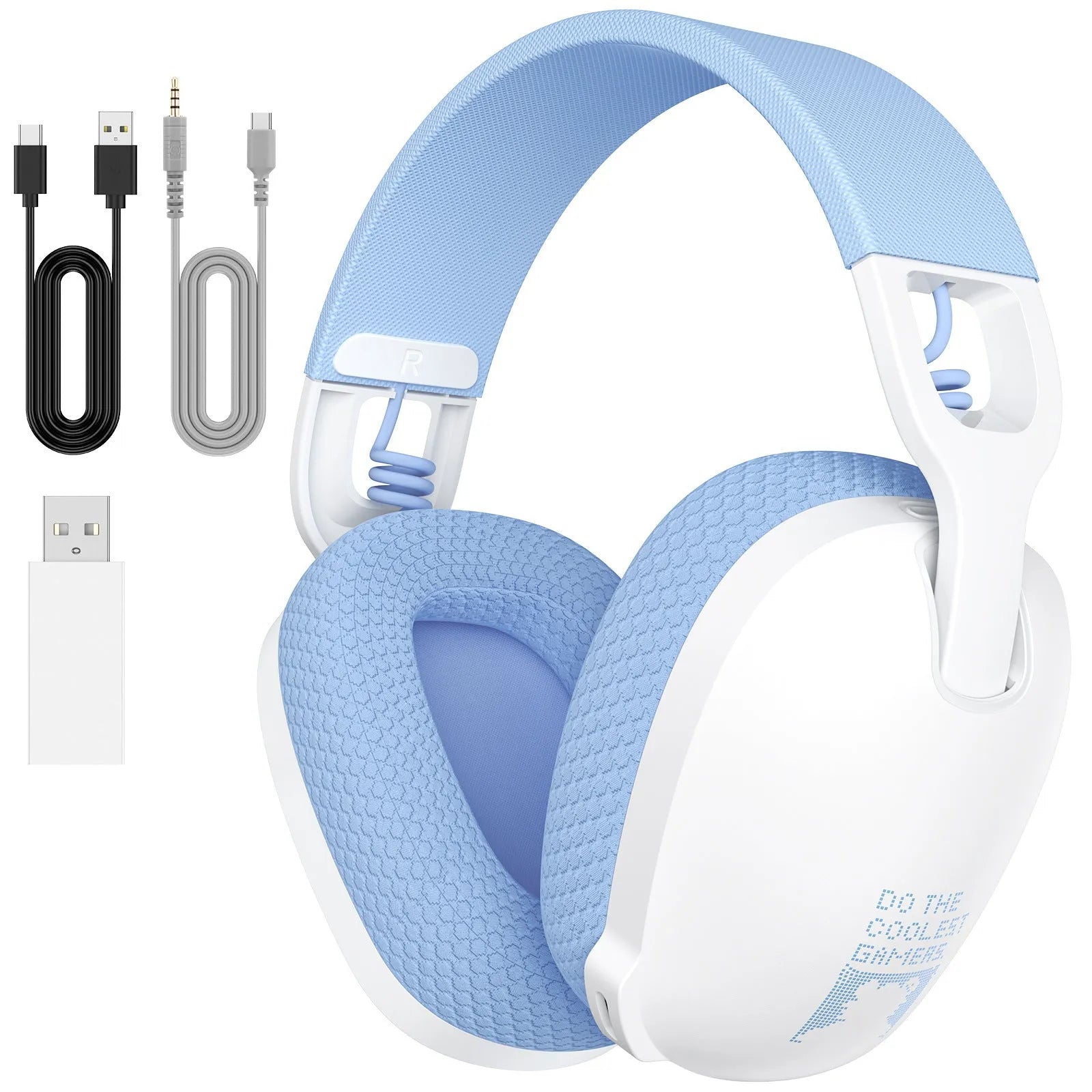 Wireless black and white gaming headset with noise reduction and Bluetooth connectivity