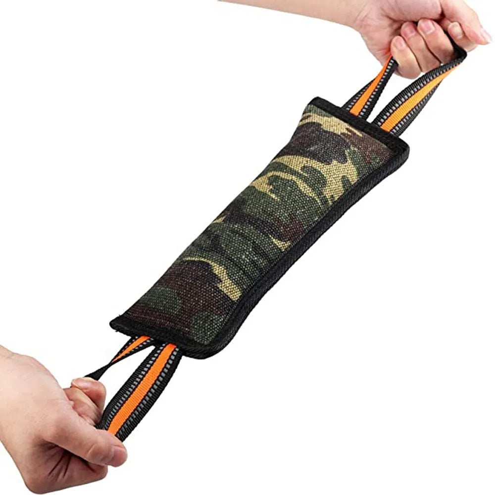 55cm long reflective yellow edge jute dog training bite stick for tug of war