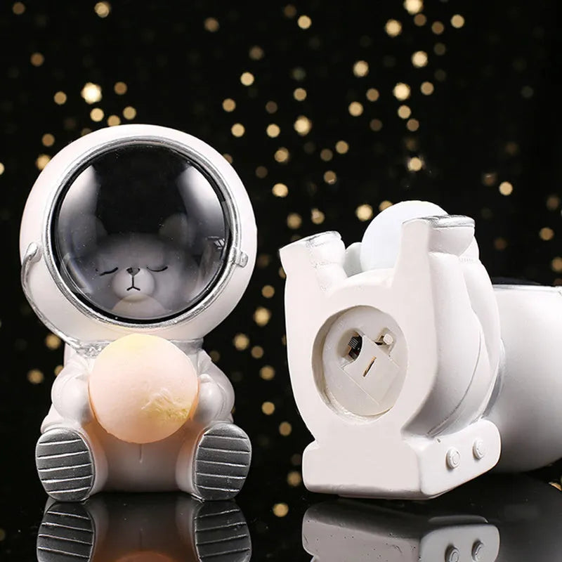 Animal-themed resin LED night light projecting starry sky pattern