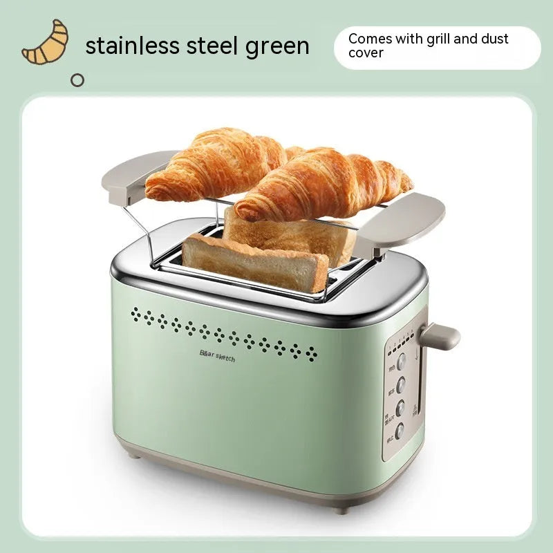 Multi functional teddy bear toaster in Morning Mist Green, 2 slice, 730W, 285x160x185mm, with CH or EU plug option