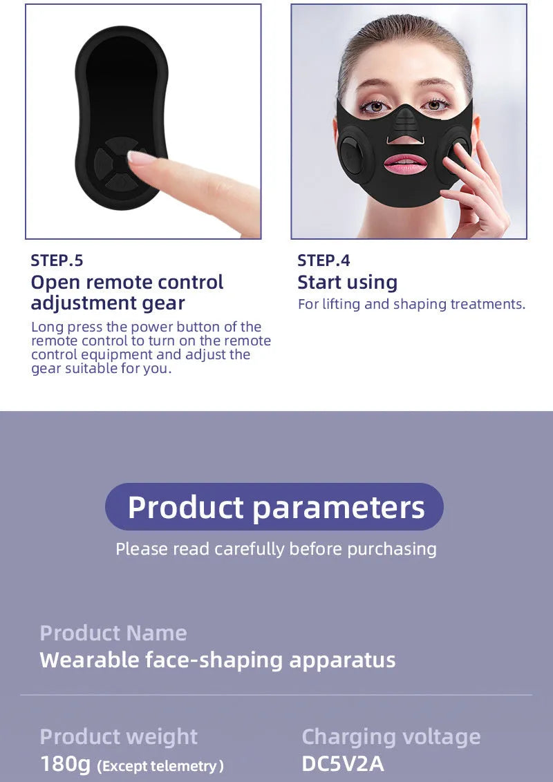 Black handheld photon facial device with USB port for skincare therapy