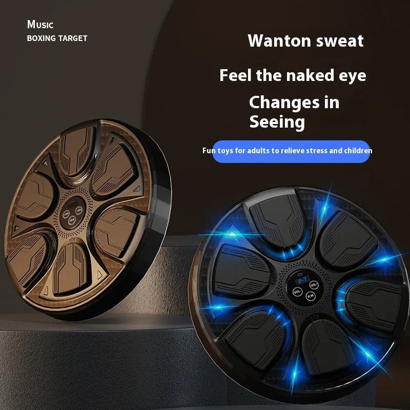 Black intelligent music boxing machine wall target with leather and PP construction for home training