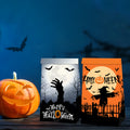 Halloween paper bag sealed sticker set showing 12 paper bags and 18 decorative stickers for candy packaging props.