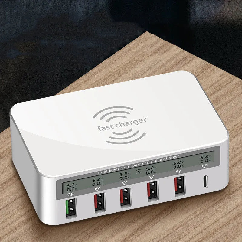 QC30 Fast Charge 6-port 50W desktop USB charger unit on a table