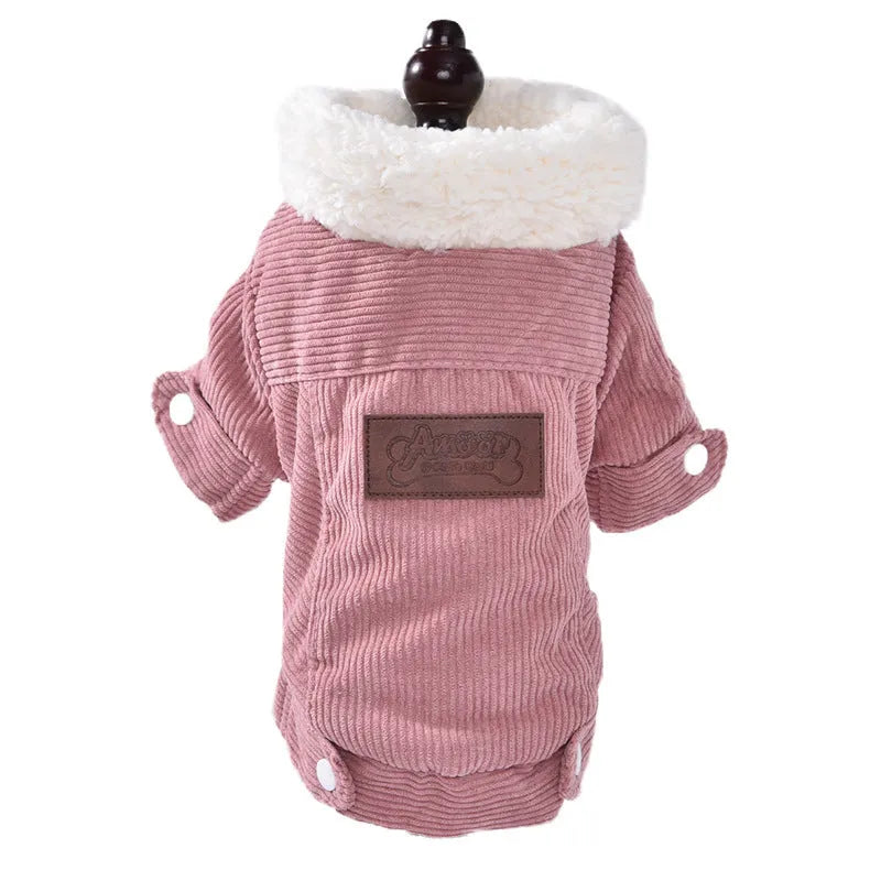 Lambswool grey dog vest with fleece padding for autumn and winter warmth