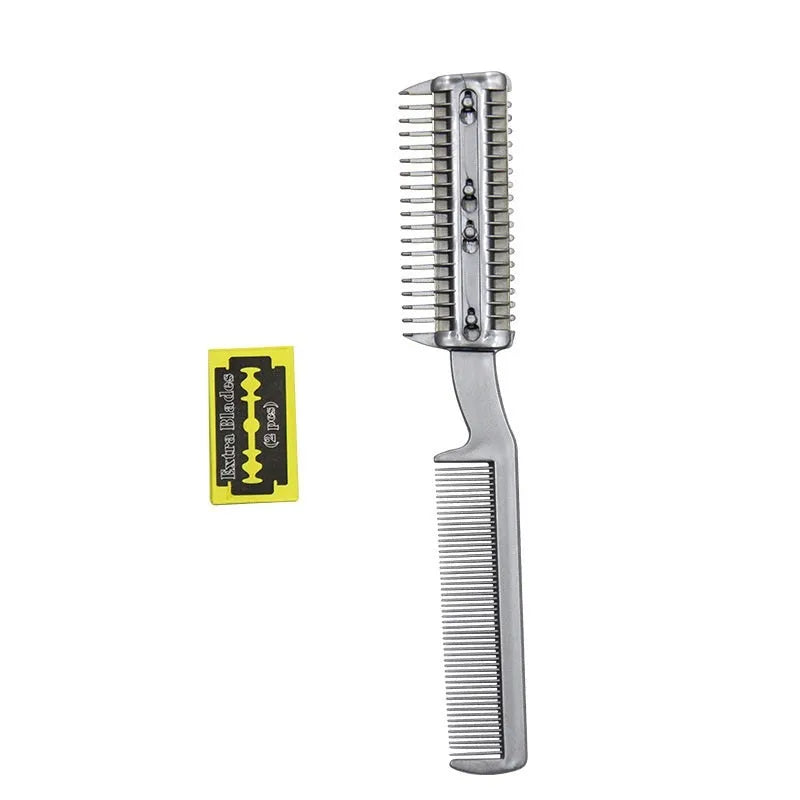 Plastic pet hair cleaning comb with free replacement blade for dog and cat grooming