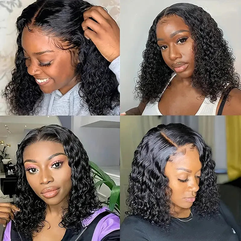 Black short curly afro wig with small volume corn curler texture, full-head synthetic style, 10-30 inches